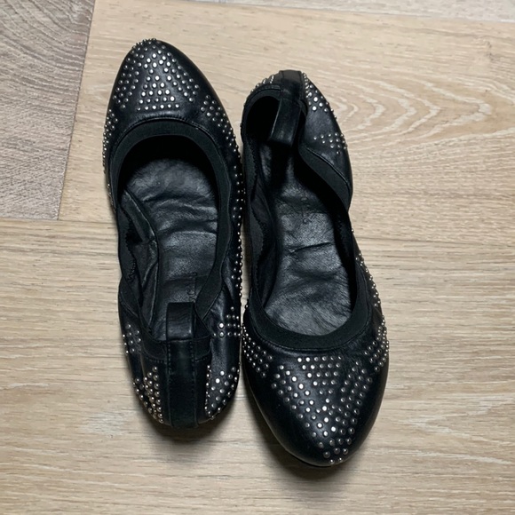 SeeByChloe Studded Black Ballet Flats - Picture 1 of 1